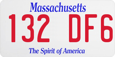MA license plate 132DF6