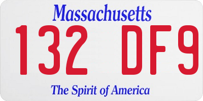 MA license plate 132DF9