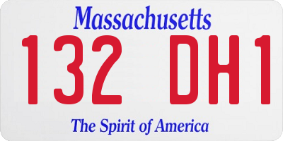 MA license plate 132DH1