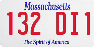 MA license plate 132DI1