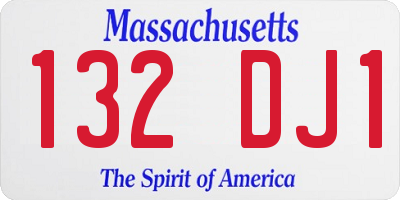 MA license plate 132DJ1