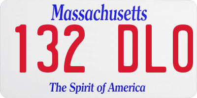 MA license plate 132DL0