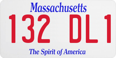 MA license plate 132DL1