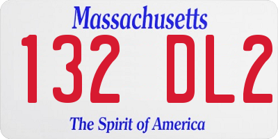 MA license plate 132DL2