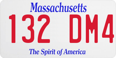 MA license plate 132DM4