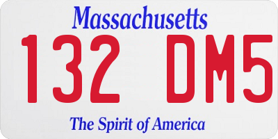 MA license plate 132DM5
