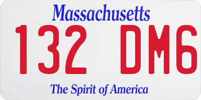MA license plate 132DM6