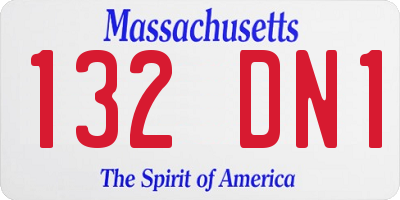 MA license plate 132DN1