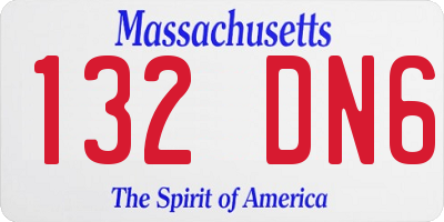 MA license plate 132DN6