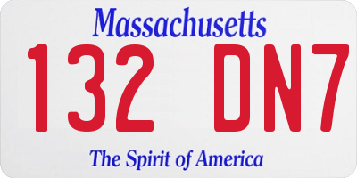 MA license plate 132DN7