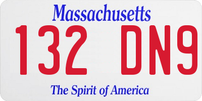 MA license plate 132DN9