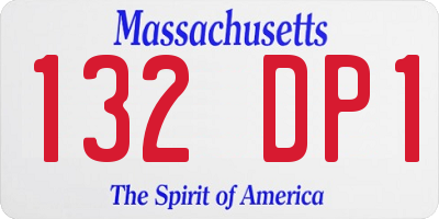 MA license plate 132DP1
