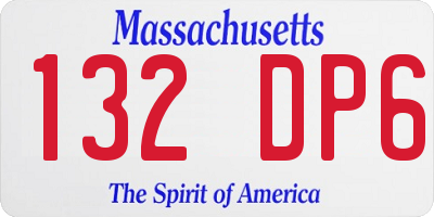 MA license plate 132DP6