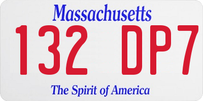MA license plate 132DP7