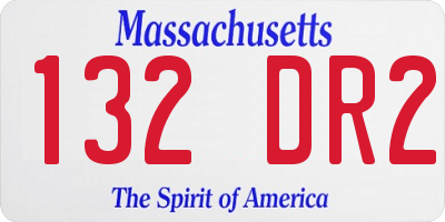 MA license plate 132DR2