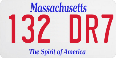 MA license plate 132DR7