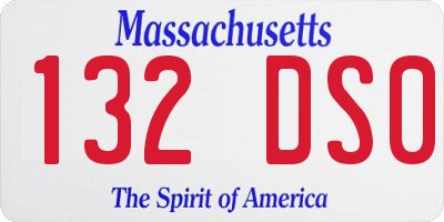 MA license plate 132DS0