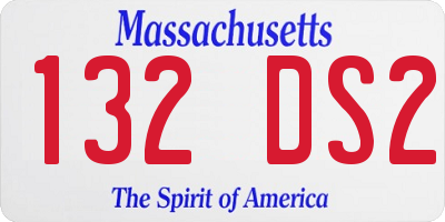 MA license plate 132DS2