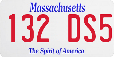 MA license plate 132DS5
