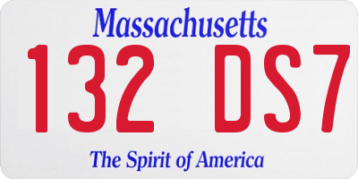 MA license plate 132DS7