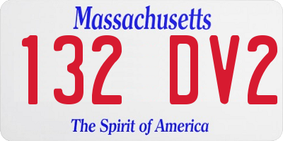 MA license plate 132DV2