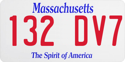 MA license plate 132DV7