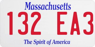 MA license plate 132EA3