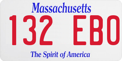 MA license plate 132EB0