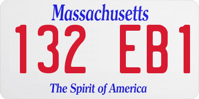 MA license plate 132EB1