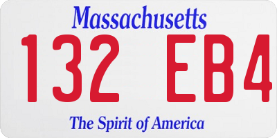 MA license plate 132EB4