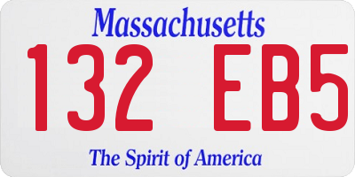 MA license plate 132EB5