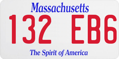 MA license plate 132EB6