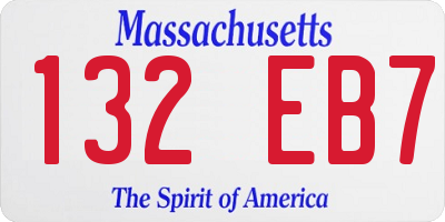 MA license plate 132EB7