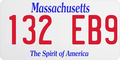 MA license plate 132EB9