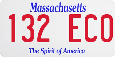 MA license plate 132EC0