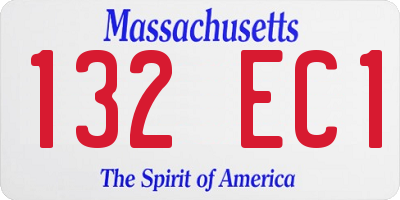 MA license plate 132EC1