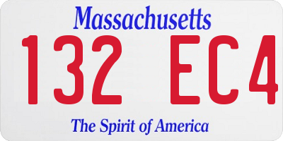 MA license plate 132EC4