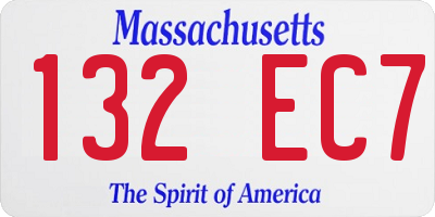 MA license plate 132EC7