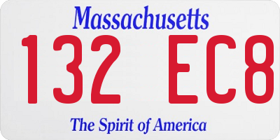 MA license plate 132EC8