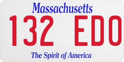 MA license plate 132ED0