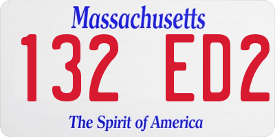 MA license plate 132ED2