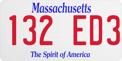 MA license plate 132ED3