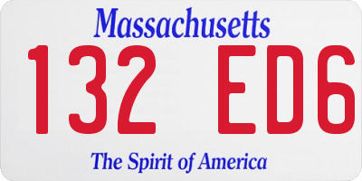 MA license plate 132ED6