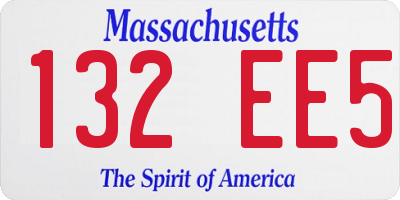 MA license plate 132EE5