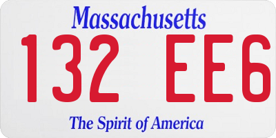 MA license plate 132EE6