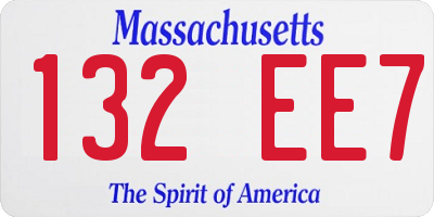MA license plate 132EE7