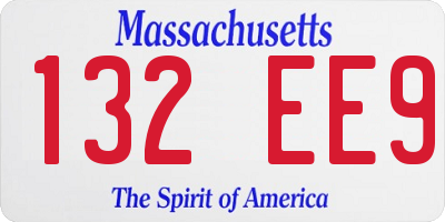 MA license plate 132EE9
