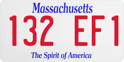 MA license plate 132EF1