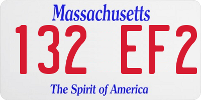 MA license plate 132EF2