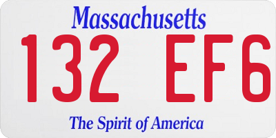 MA license plate 132EF6